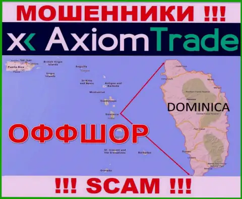 AxiomTrade намеренно прячутся в оффшорной зоне на территории Commonwealth of Dominica, internet-махинаторы