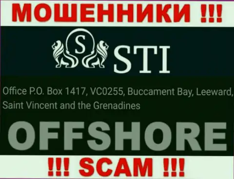 СТИ - это противоправно действующая контора, пустила корни в офшоре Office P.O. Box 1417, VC0255, Buccament Bay, Leeward, Saint Vincent and the Grenadines, будьте очень внимательны