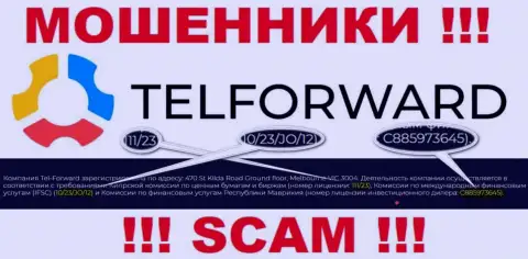 На сайте TelForward Net есть лицензия на осуществление деятельности, только вот это не отменяет их мошенническую сущность