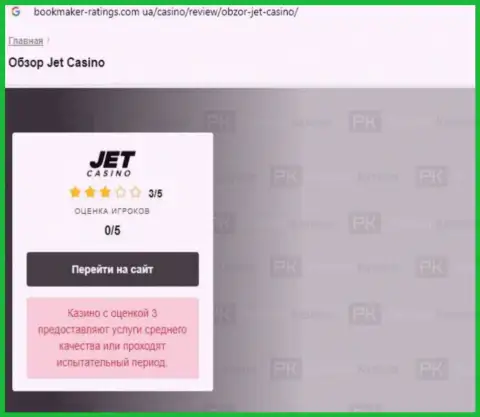Jet Casino - это однозначно МОШЕННИКИ !!! Обзор организации