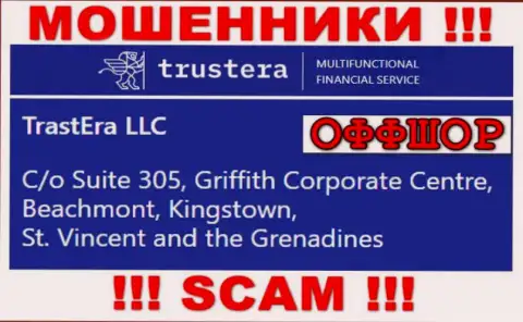 Suite 305, Griffith Corporate Centre, Beachmont, Kingstown, St. Vincent and the Grenadines - оффшорный юридический адрес мошенников Trustera Global, размещенный у них на веб-ресурсе, БУДЬТЕ ОЧЕНЬ ОСТОРОЖНЫ !