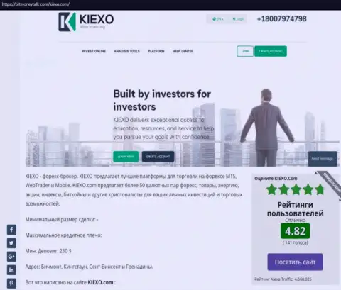 Рейтинг Форекс компании Киексо, размещенный на веб-сервисе BitMoneyTalk Com