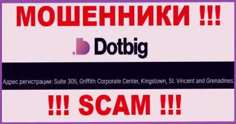 Все клиенты DotBig Com однозначно будут облапошены - данные internet-мошенники спрятались в оффшорной зоне: Suite 305, Griffith Corporate Centre Kingstown, St. Vincent and the Grenadines