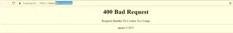 Официальный веб-сервис дилингового центра Фибо-форекс Орг некоторое количество дней заблокирован и показывает - 400 Bad Request (неверный запрос)