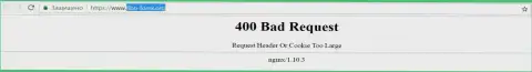 Официальный веб-сервис дилингового центра Фибо-форекс Орг некоторое количество дней заблокирован и показывает - 400 Bad Request (неверный запрос)