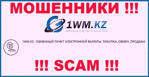 Деятельность internet-мошенников 1WM Kz: Online обменник - капкан для доверчивых людей