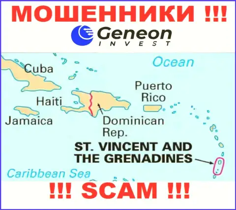 GeneonInvest находятся на территории - St. Vincent and the Grenadines, остерегайтесь совместного сотрудничества с ними