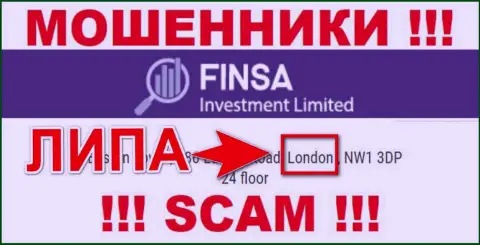 Finsa Investment Limited - это РАЗВОДИЛЫ, оставляющие без средств людей, офшорная юрисдикция у компании ложная