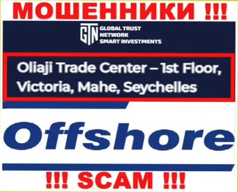 Оффшорное расположение GTN-Start Com по адресу - Торговый центр Оляджи - 1-й этаж, Виктория, Маэ, Сейшельские острова позволило им безнаказанно обворовывать