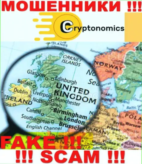 Мошенники Crypnomic не размещают достоверную информацию относительно их юрисдикции