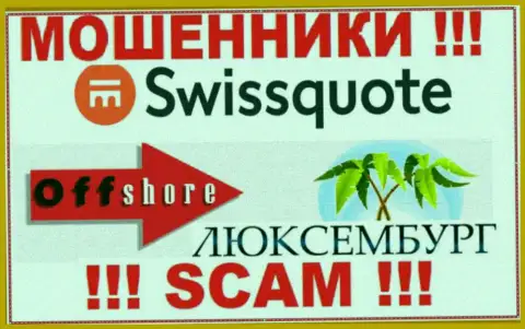 SwissQuote указали на своем web-сайте свое место регистрации - на территории Люксембург