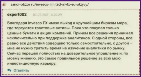 Мнение валютных трейдеров INVFX касательно работы указанной FOREX брокерской компании на сайте sandi obzor ru