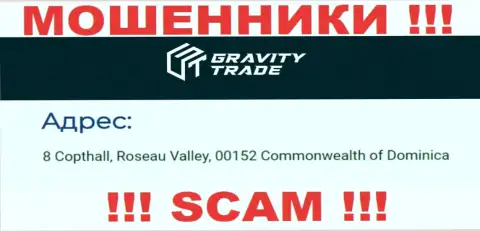 IBC 00018 8 Copthall, Roseau Valley, 00152 Commonwealth of Dominica - это офшорный адрес регистрации GravityTrade, показанный на web-сервисе этих мошенников