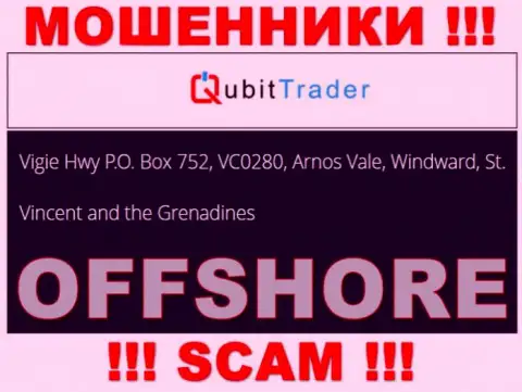 Vigie Hwy P.O. Box 752, VC0280, Arnos Vale, Windward, St. Vincent and the Grenadines - это адрес регистрации компании Qubit Trader, находящийся в офшорной зоне