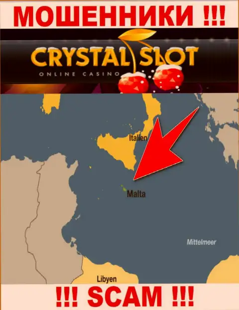 Malta - вот здесь, в оффшоре, пустили корни мошенники КристалСлот