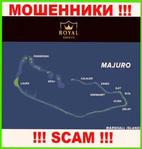Избегайте взаимодействия с мошенниками Royal Gold FX, Маджуро, Маршалловы Острова - их юридическое место регистрации