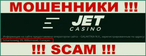 Jet Casino сидят на оффшорной территории по адресу - Scharlooweg 39, Willemstad, Curaçao - это МАХИНАТОРЫ !!!