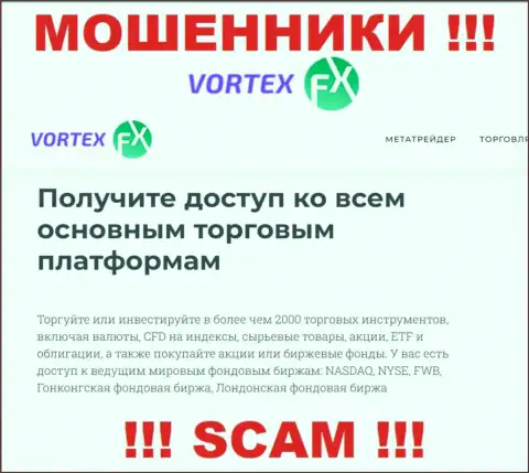 Broker - это область деятельности аферистов Vortex-FX Com