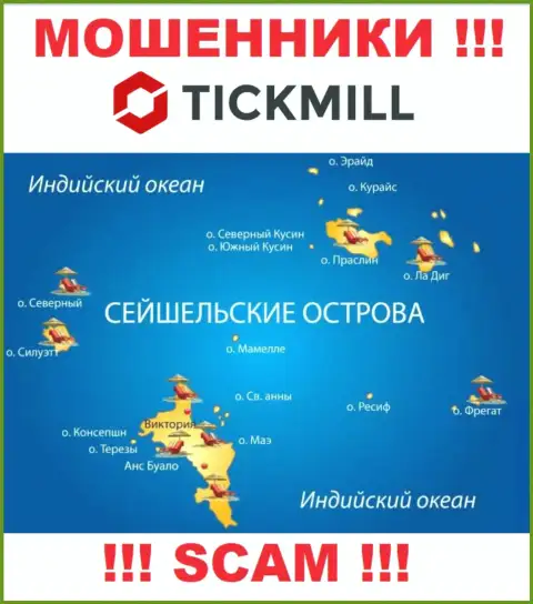 С организацией Tickmill довольно опасно сотрудничать, адрес регистрации на территории Republic of Seychelles