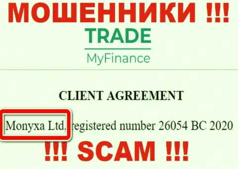 Вы не сумеете сберечь свои финансовые активы работая с TradeMyFinance Com, даже если у них есть юр. лицо Monyxa Ltd