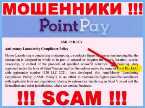 Компанией ПоинтПэй руководит Point Pay LLC - сведения с официального сайта разводил