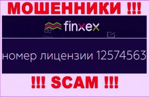 Finxex прячут свою жульническую сущность, представляя у себя на сайте лицензию