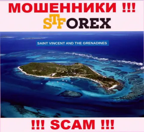 СТФорекс - это мошенники, имеют оффшорную регистрацию на территории Сент-Винсент и Гренадины
