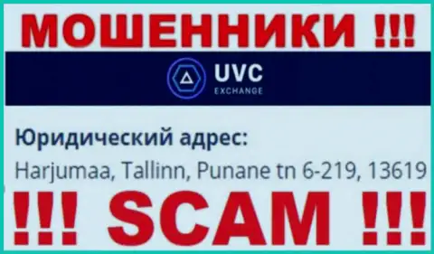 UVCEXCHANGE OÜ - неправомерно действующая организация, которая скрывается в оффшорной зоне по адресу: Harjumaa, Tallinn, Punane tn 6-219, 13619